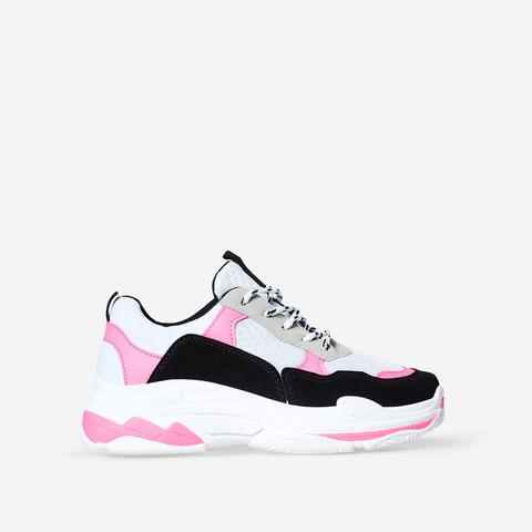 Elijah Chunky Trainer In Black And Pink 