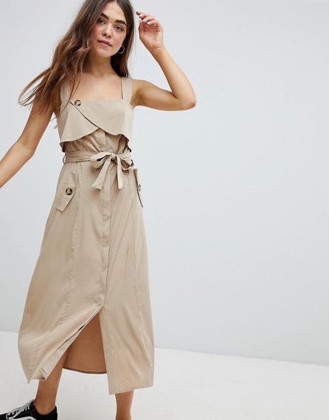 Bershka - Vestito Pratico Beige - Beige