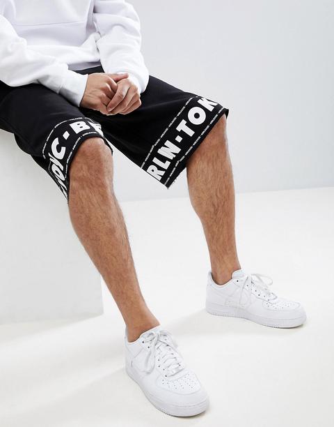 Asos - Pantaloncini Da Basket Con Stampa Di Città - Nero