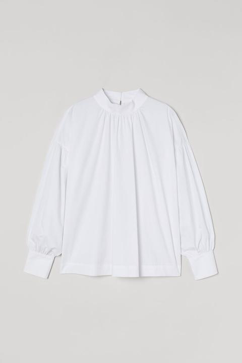 Blusa Amplia De Algodón - Blanco