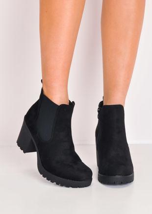 cleated sole ankle boots