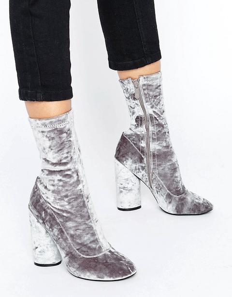 Botines Altos De Terciopelo De Boohoo