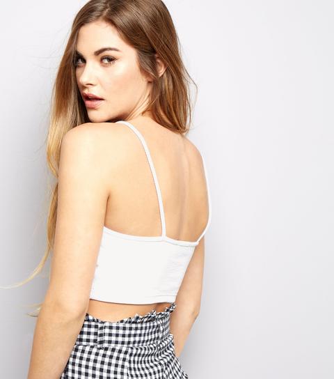 White Ribbed Crop Top