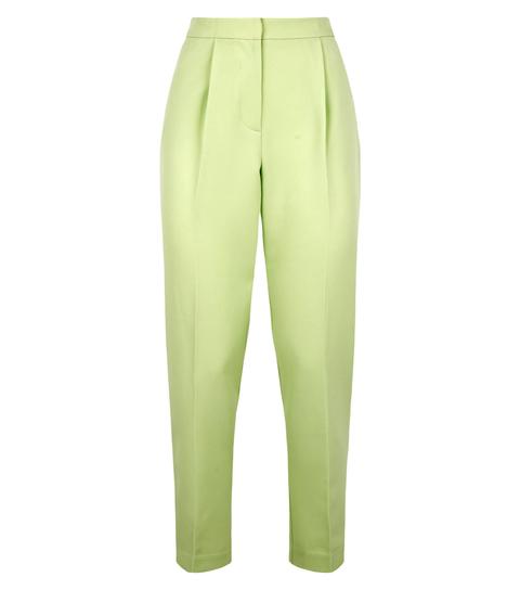 Green Neon High Waist Slim Leg Suit Trousers New Look