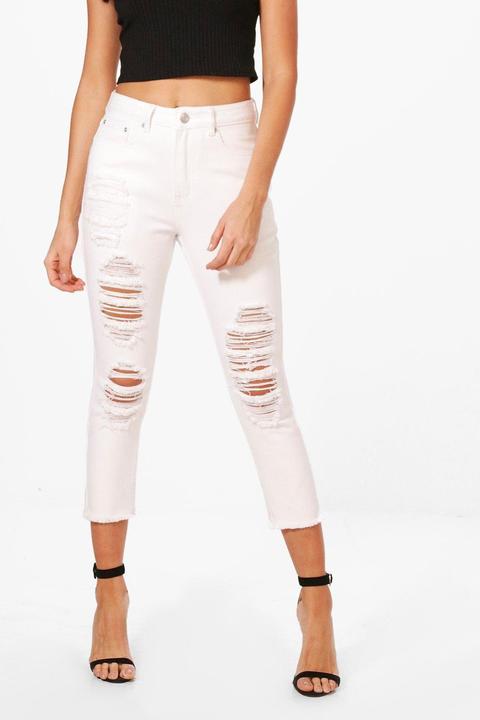 Runa Cropped Tapered Ankle Mom Jeans