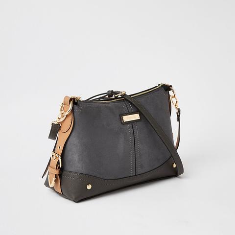 River island black buckle side cross body discount bag