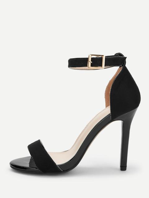 Sandali Con Cinturino Stiletto - Nero