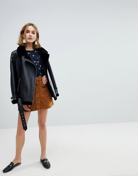 Vero Moda - Gonna In Velluto A Coste - Marrone
