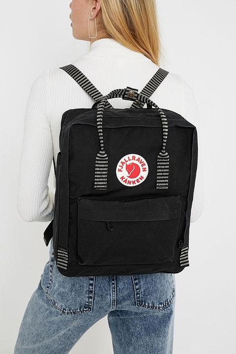 black striped kanken backpack