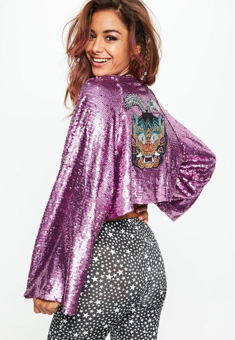 Pink Sequin Dragon Jacket, Pink