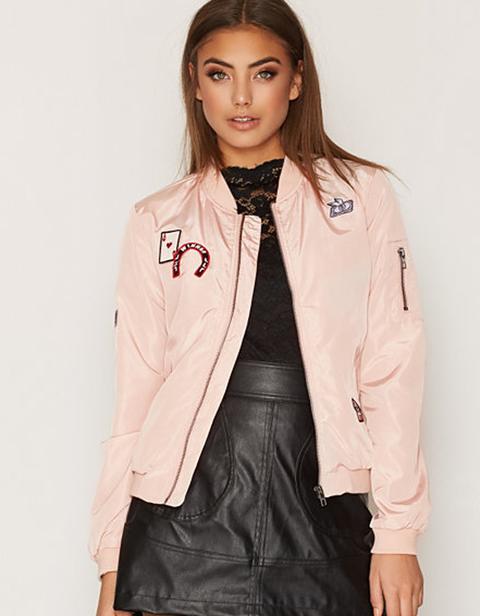 Bomber Rosa Parches De Only | Buylevard