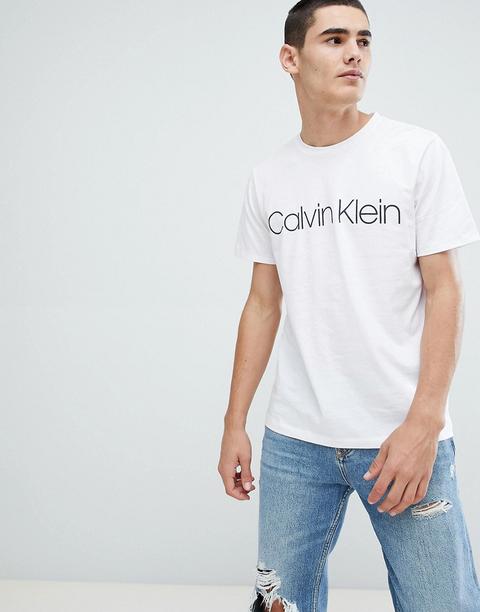 Calvin Klein – Weißes Logo-t-shirt