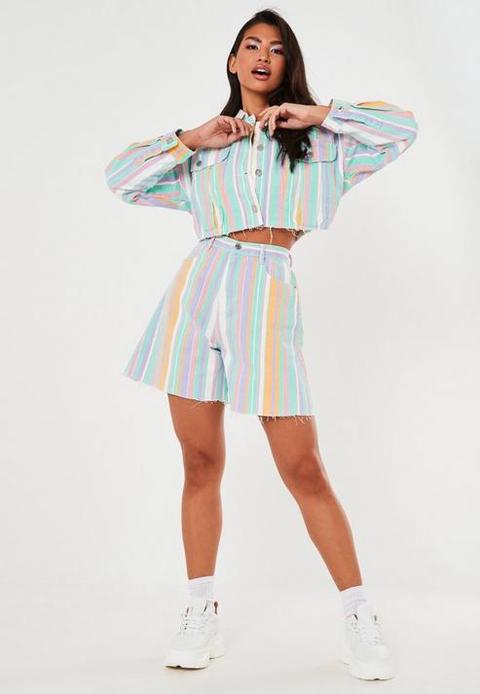 Green Co Ord Pastel Stripe Denim 