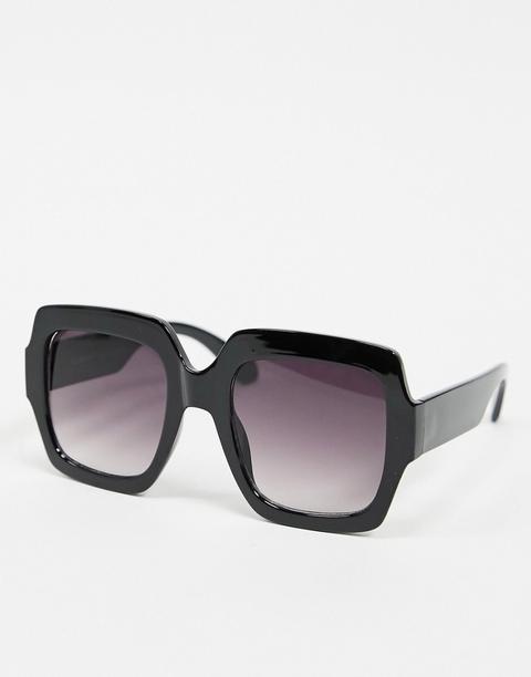 Aj Morgan 70s Oversized Square Sunglasses In Black