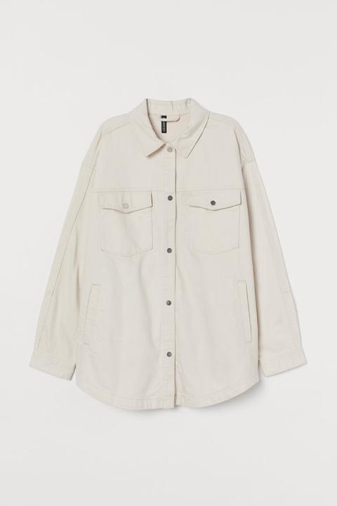 Chaqueta Camisera Oversize - Beis