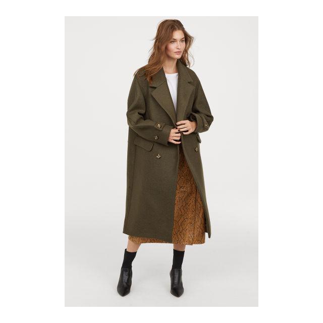 h&m double breasted wool coat