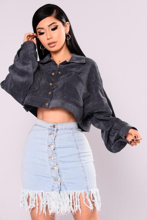 Analia Cropped Jacket - Navy