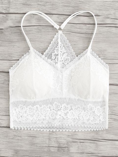 Floral Lace Longline Bralette