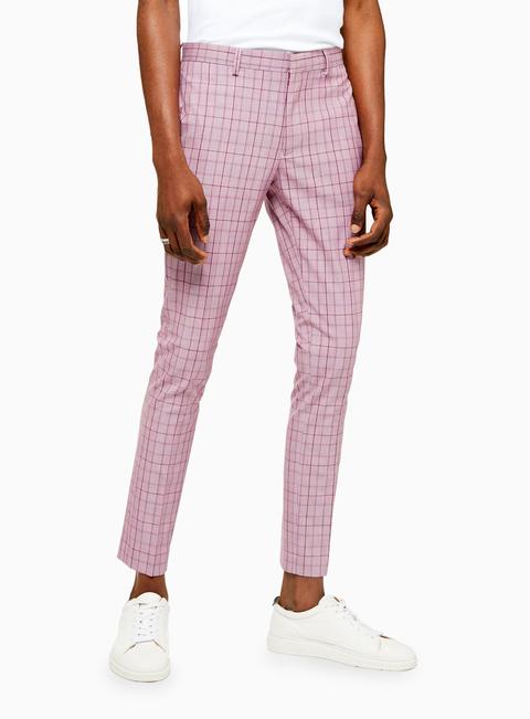 Skinny Fit Suit Trousers, Pink 