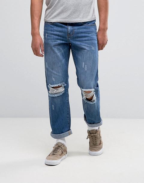 Heros Heroine - Jeans Dritti Strappati - Blu