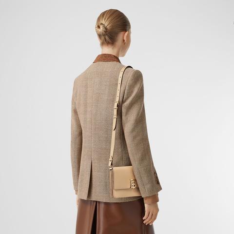 small monogram motif leather crossbody bag