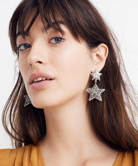 Glitter Star Statement Earrings