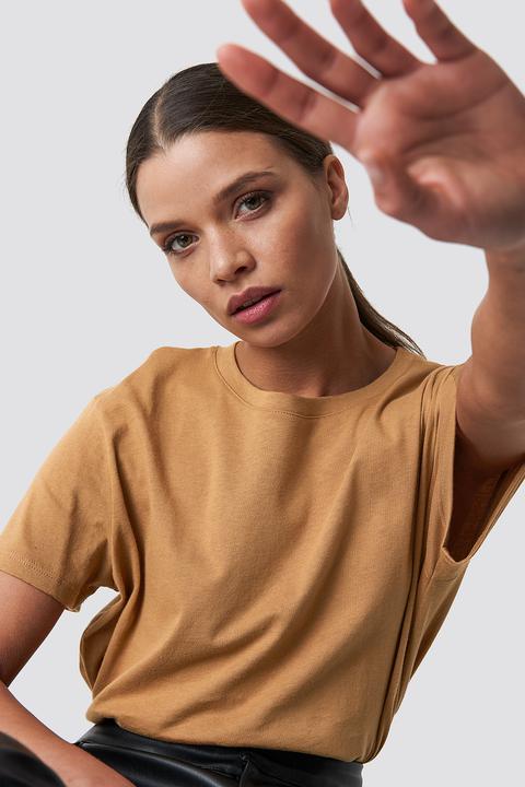 Na-kd Basic Basic Oversized Tee - Brown