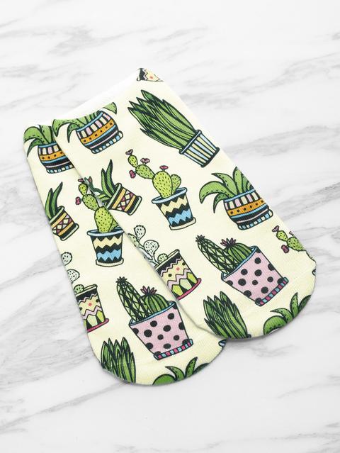 Calze Invisibili Con Stampa Di Cactus