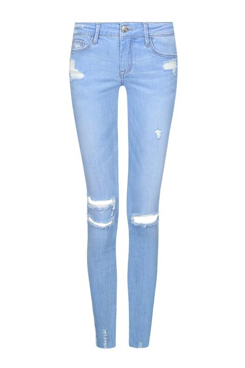 Jeans Skinny Destroyed Blu Chiaro