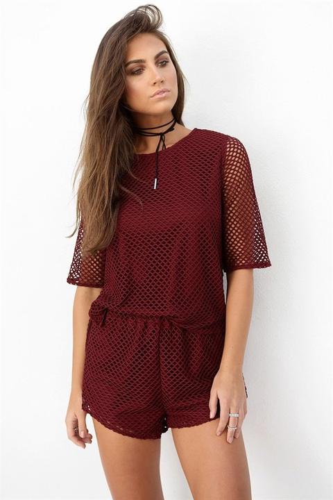 Currant Mesh Top