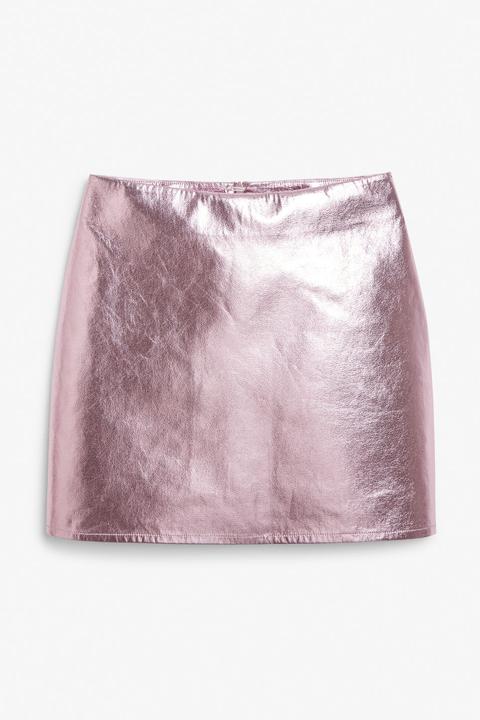 Metallic Mini Skirt - Pink