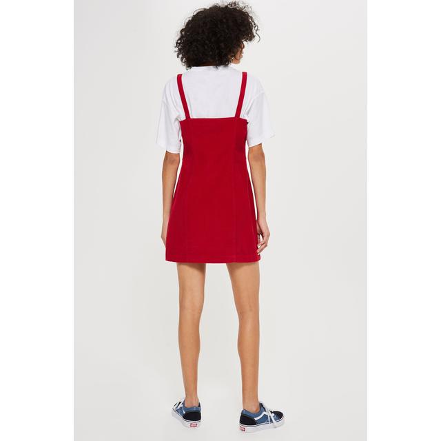 Womens Corduroy Zip Through Dress Red Red from Topshop on