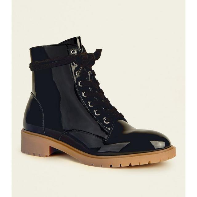 boots vernies noires