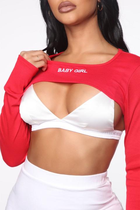 Baby Girl Super Crop Top - Red