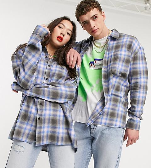Collusion Unisex Check Shirt-multi