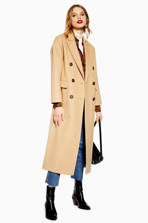 Womens Slouch Coat - Camel, Camel