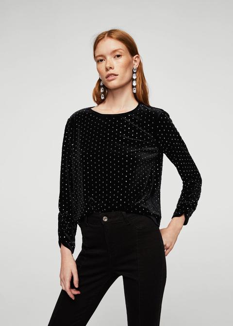 Blusa Terciopelo Strass