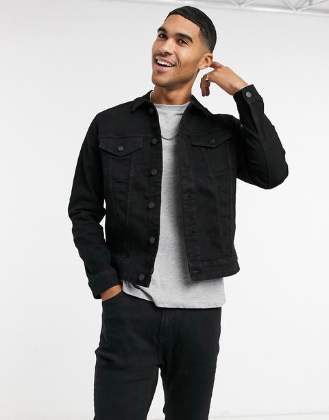 Only & Sons Denim Jacket In Black