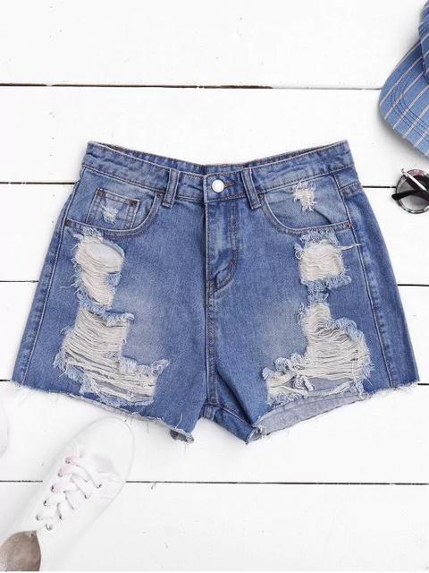 Ripped Cutoffs Denim Shorts