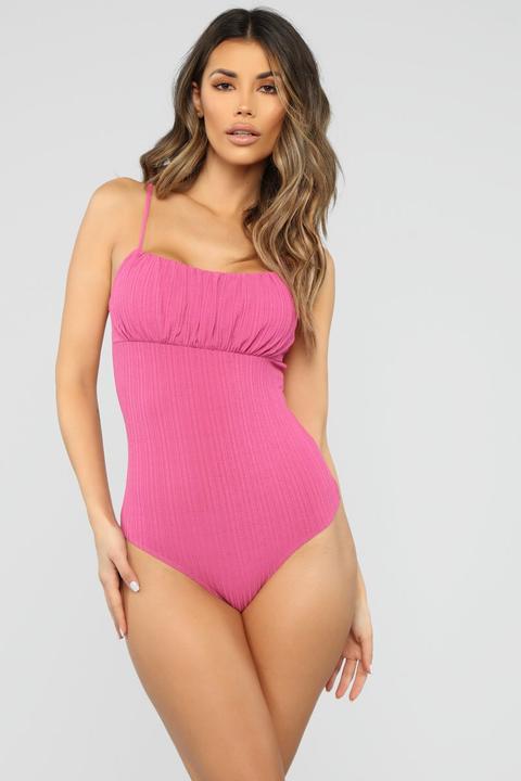 Make It Happen Bodysuit - Fuchsia