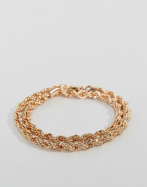 Chained & Able - Bracciale Doppio In Corda Oro - Oro