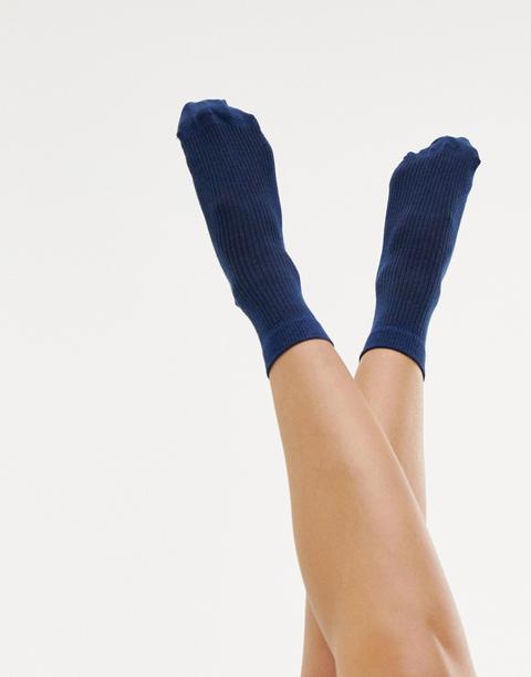 Asos Design - Chaussettes Côtelées Unies - Navy