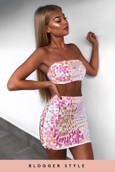 sequin two piece