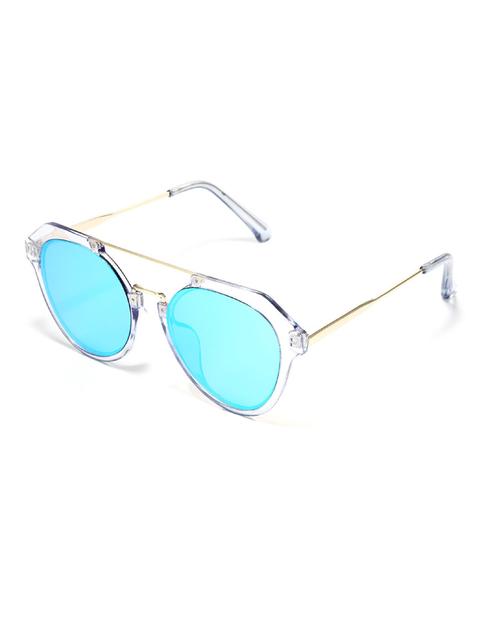 Double Bridge Flat Lens Sunglasses