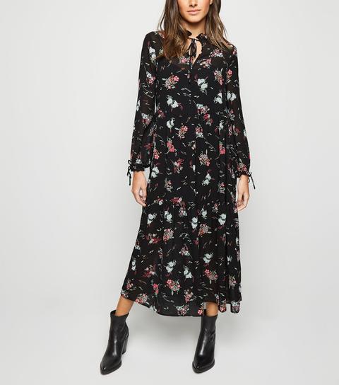 black floral chiffon