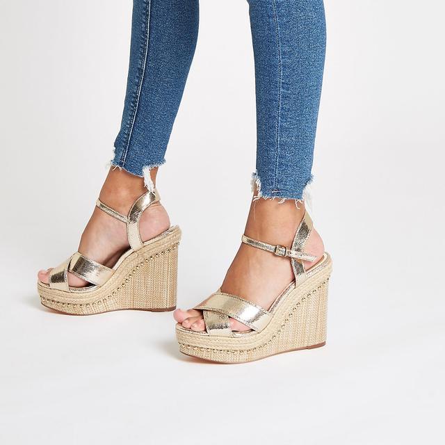 gold wide fit wedges