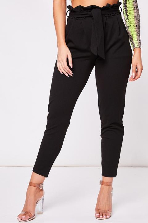 H&M+ Paper bag trousers - Black - Ladies | H&M IN