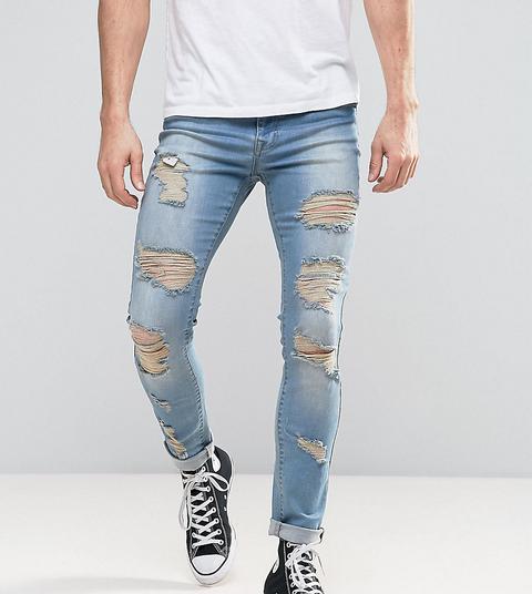 Brooklyn Supply Co - Jeans Grunge Chiari - Blu