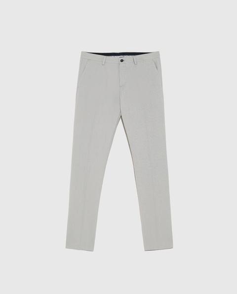 Textured Weave Suit Trousers
