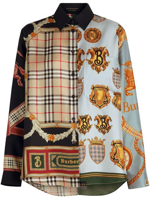 Burberry archive scarf print silk shirt Clearance